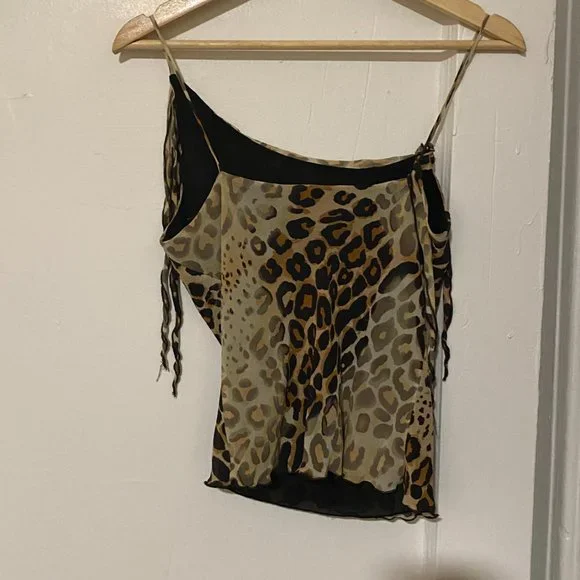 Y2K Vintage 100% Silk Leopard Slinky Cami M (XS/S) - Picture 4 of 5